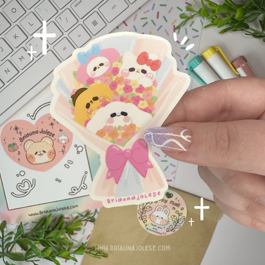 Sanrio Bouquet Vinyl Single Sticker