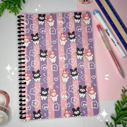 Melody and Kuro Spiral Notebook