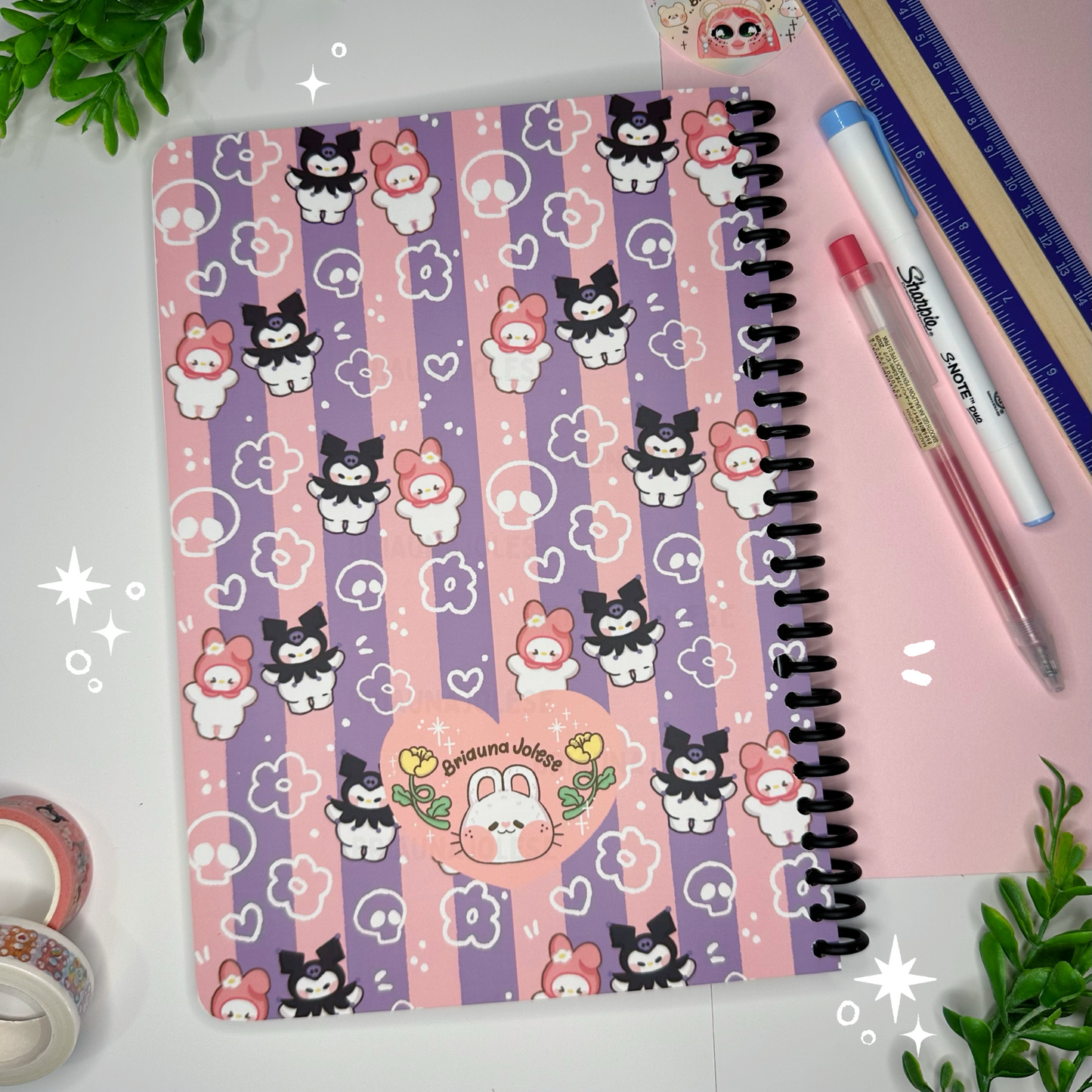 Melody and Kuro Spiral Notebook