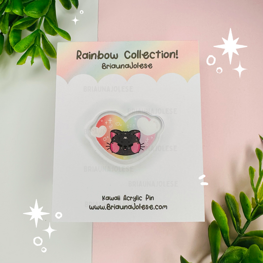 Rainbow Cat Acrylic Pin