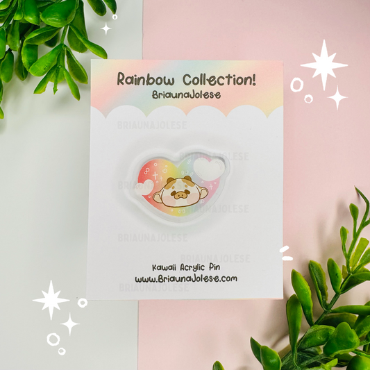 Rainbow Cow Acrylic Pin