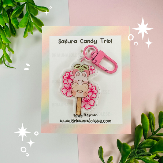 Sakura Character Dango Keychain